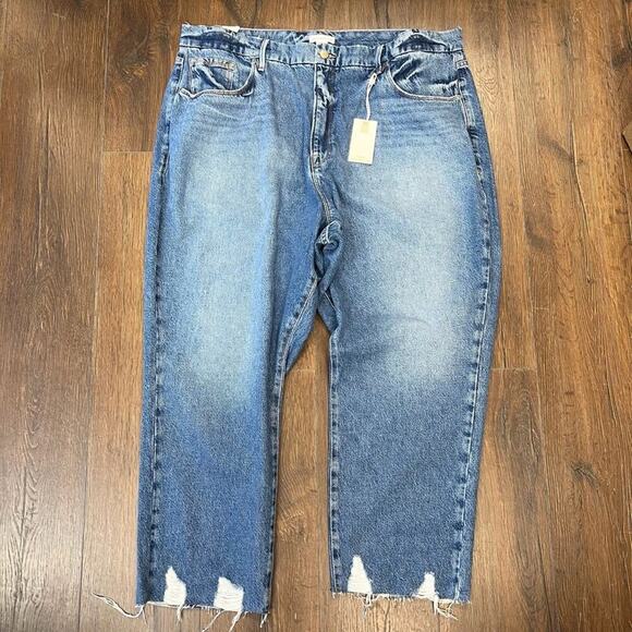 🆕 GOOD AMERICAN Good Vintage Jagged Hem SZ 20 - Picture 4 of 9